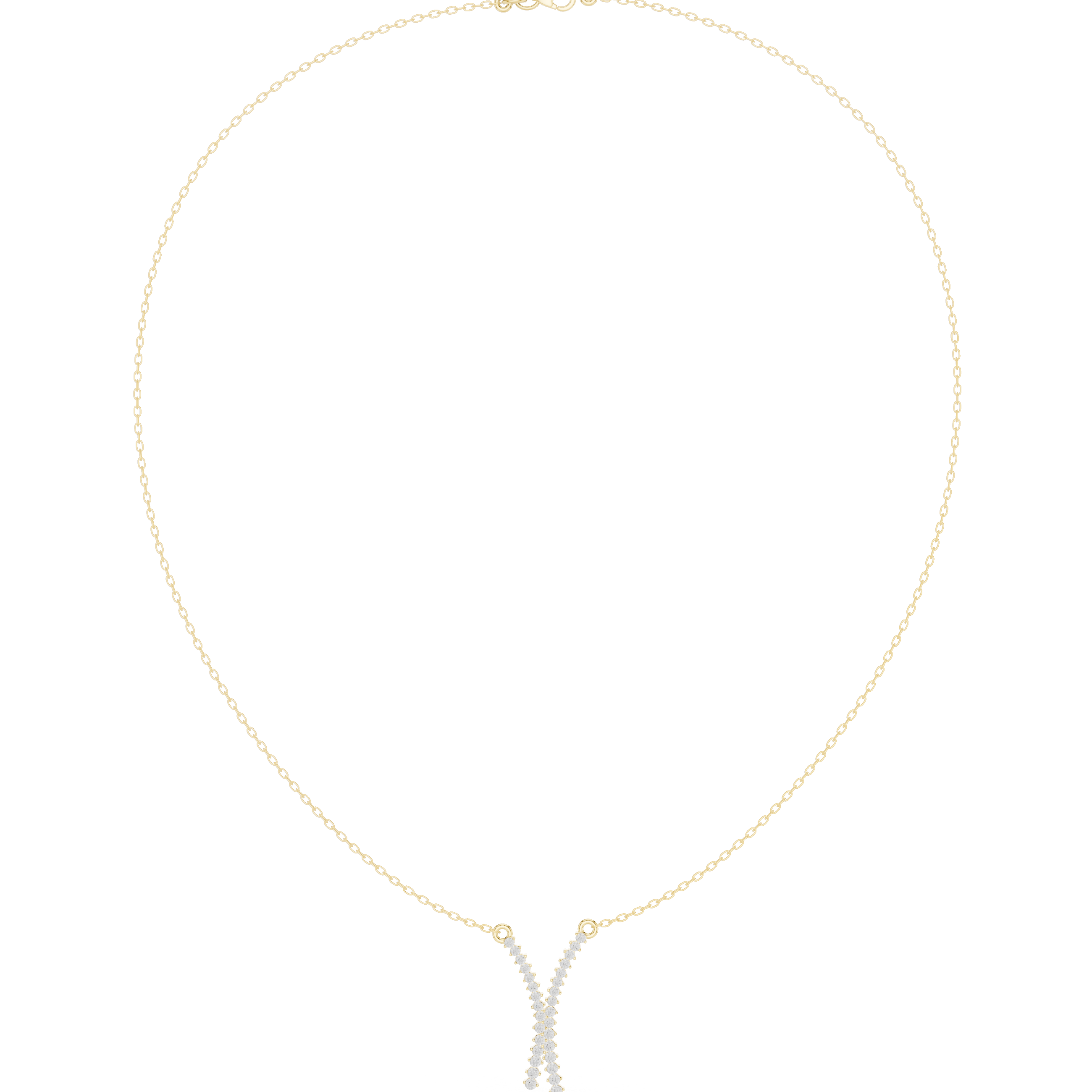 Crossed Strands Y-Pendant Necklace