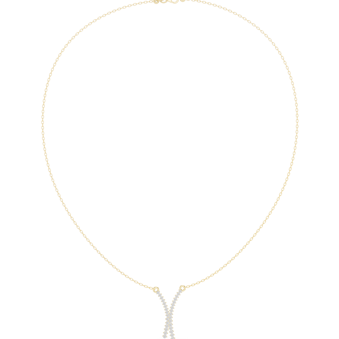 Crossed Strands Y-Pendant Necklace