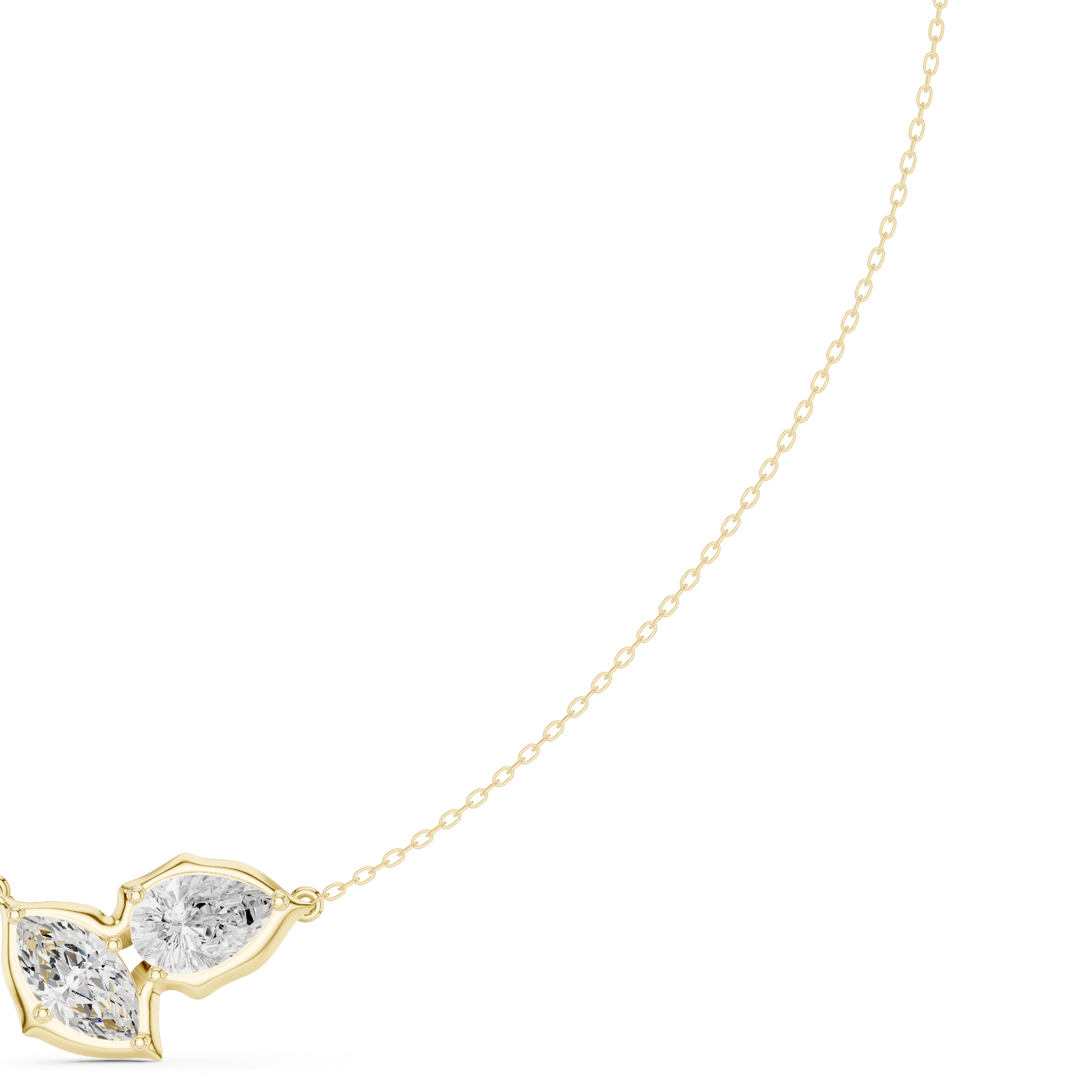 Pear & Marquise Leaf Pendant