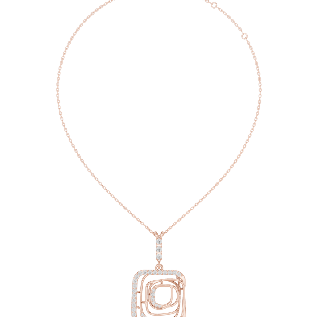 Cushion Frame Pendant Necklace
