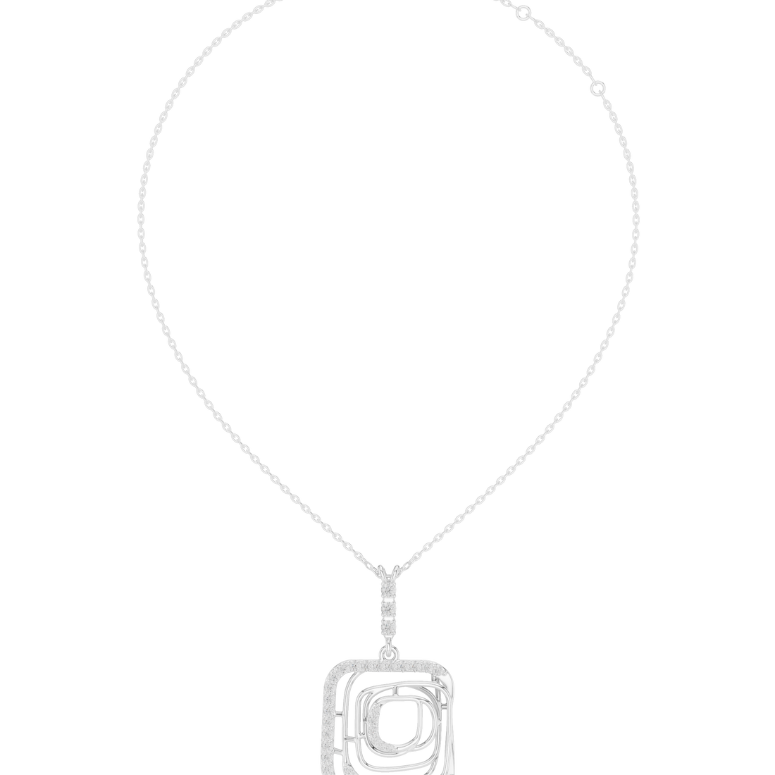 Cushion Frame Pendant Necklace