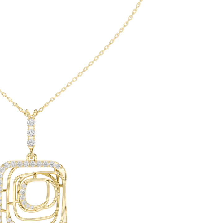 Cushion Frame Pendant Necklace