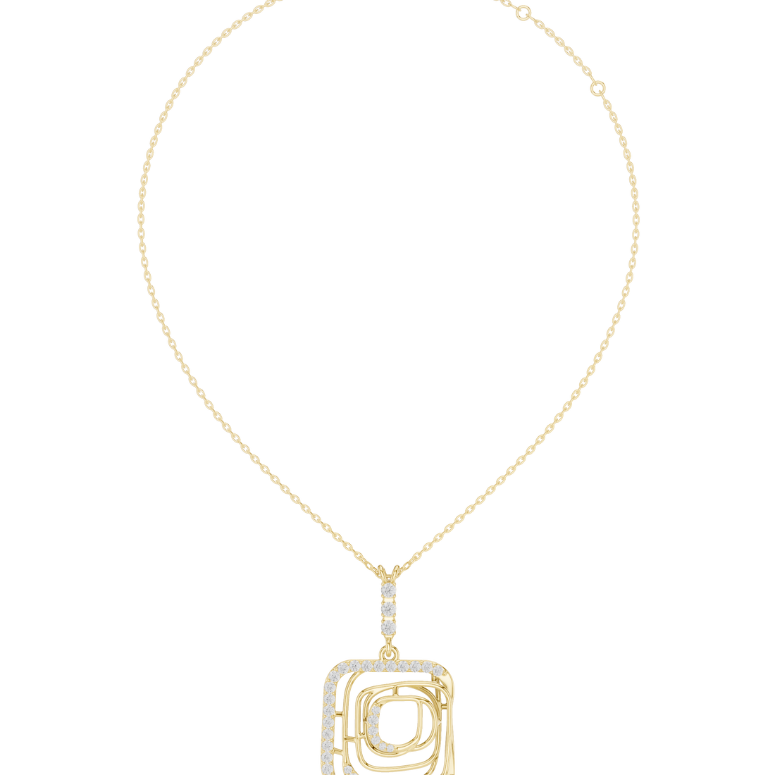 Cushion Frame Pendant Necklace