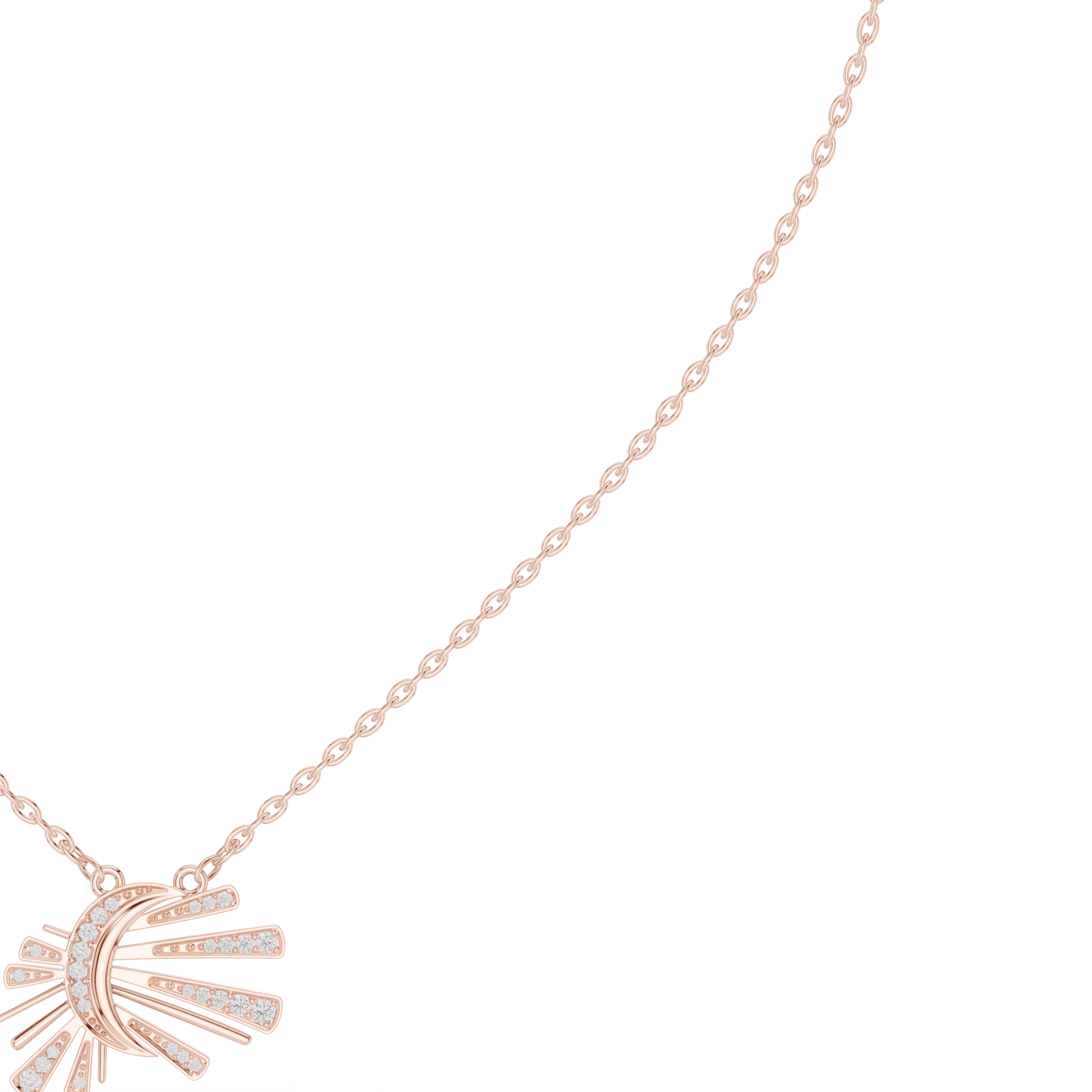 Sunburst Fan Pendant Necklace