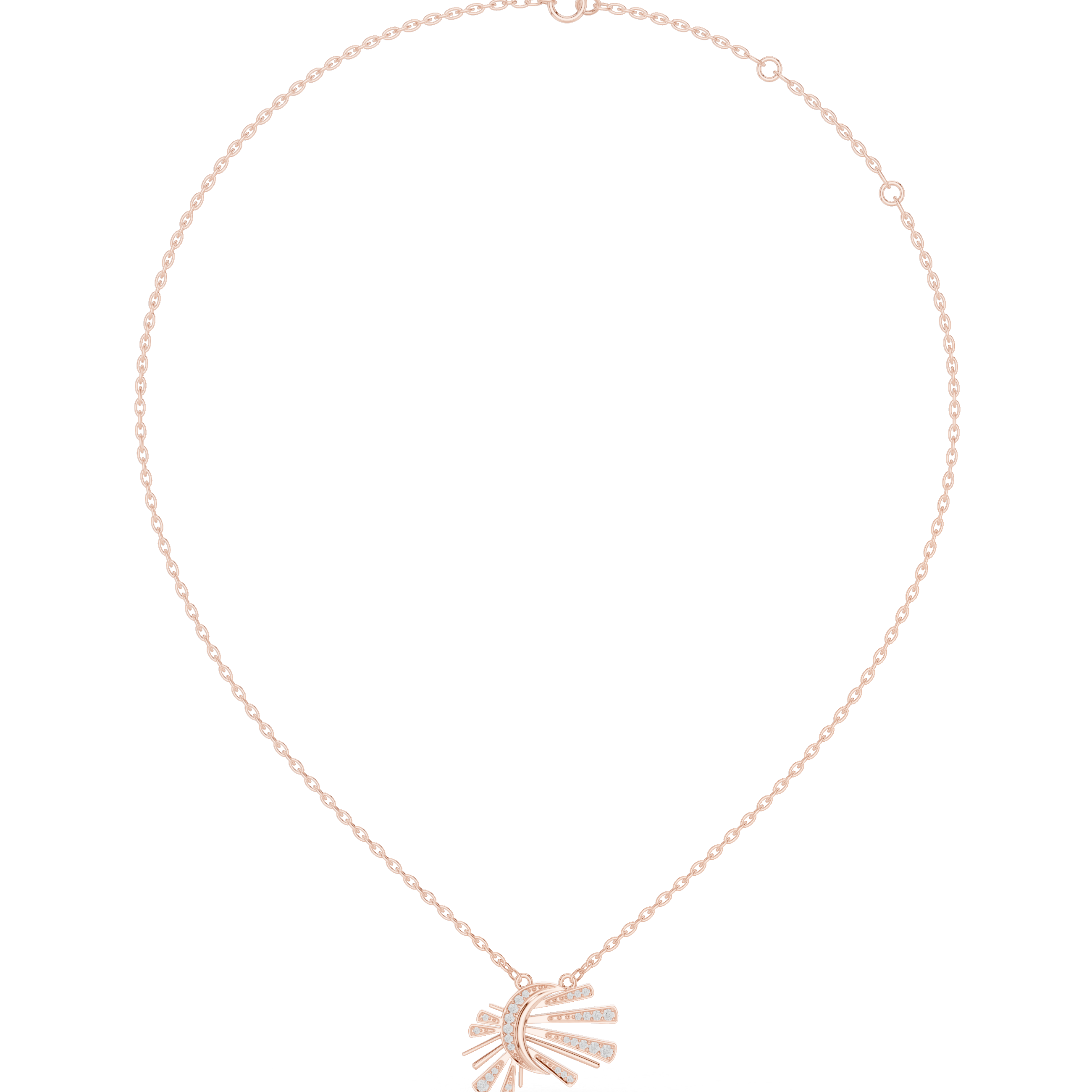 Sunburst Fan Pendant Necklace