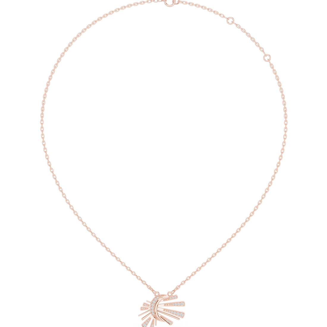 Sunburst Fan Pendant Necklace