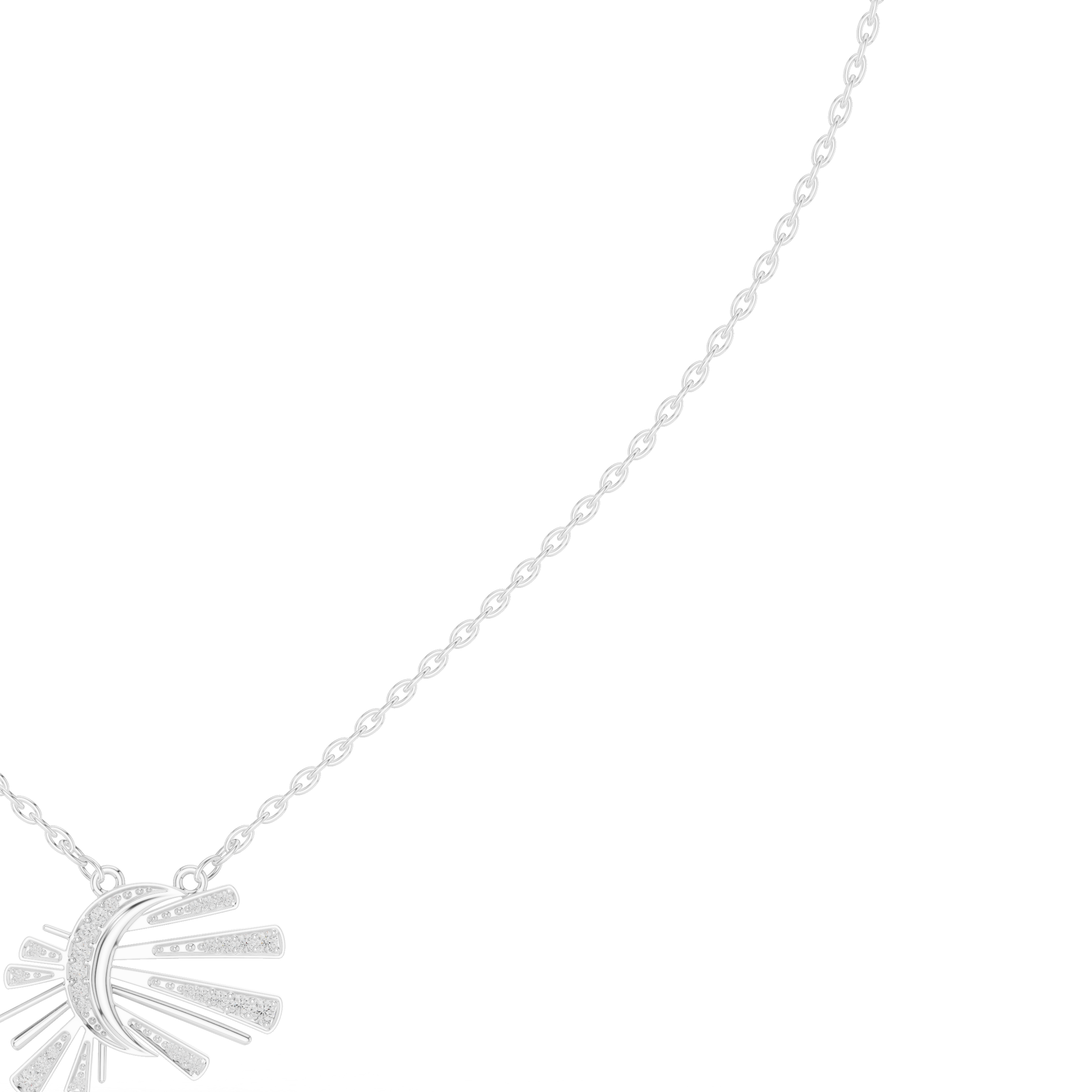 Sunburst Fan Pendant Necklace