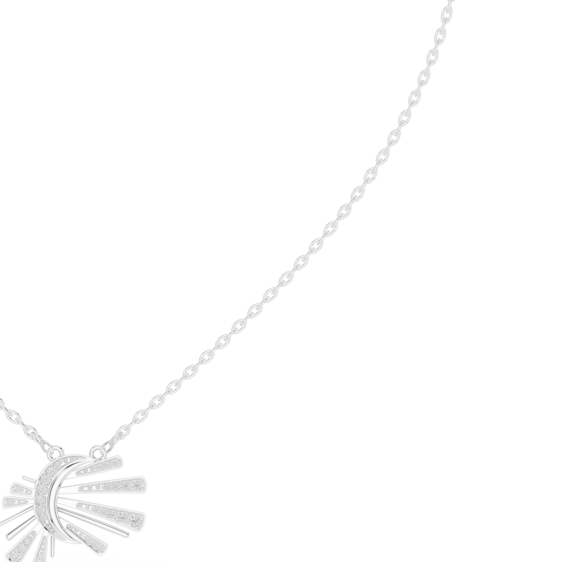 Sunburst Fan Pendant Necklace