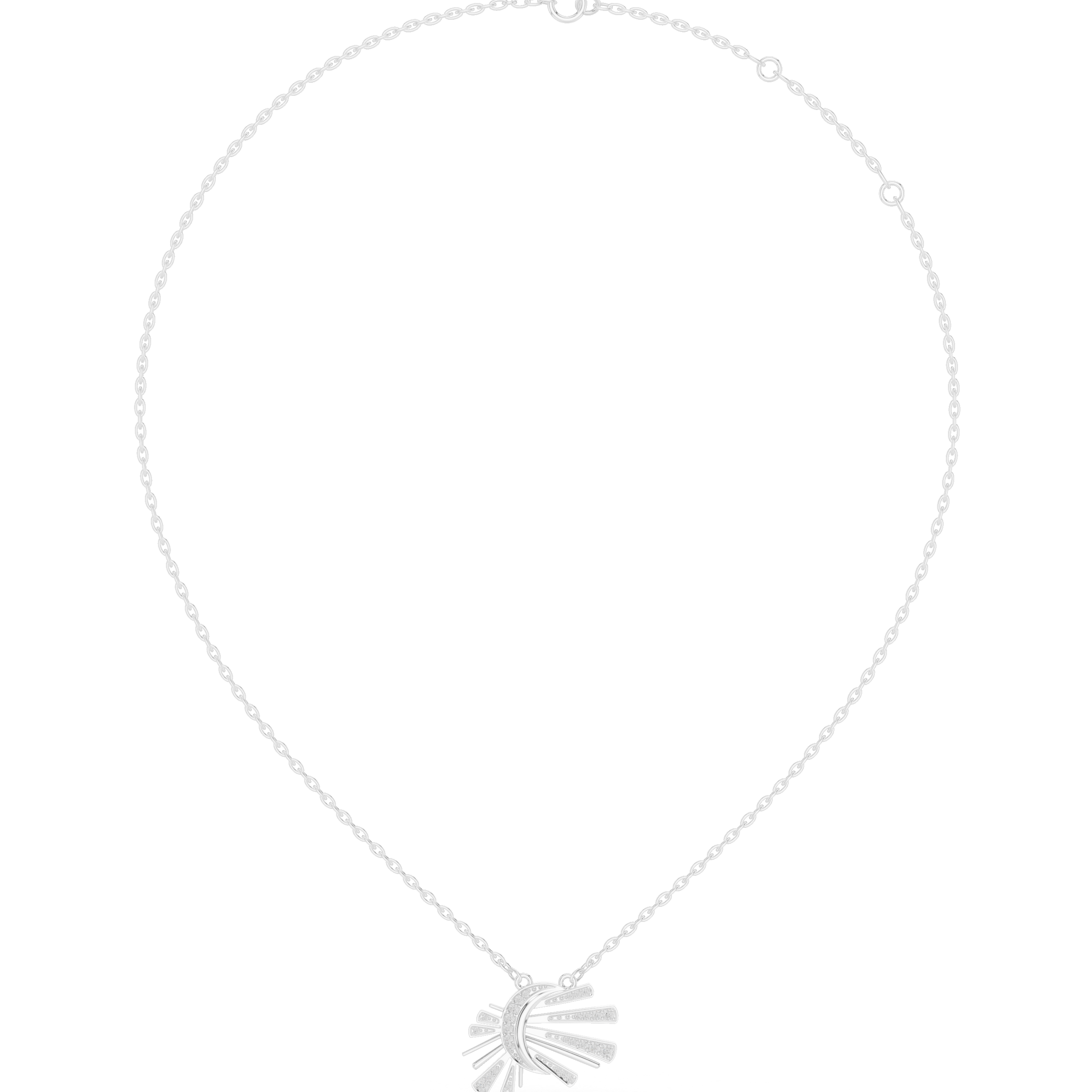 Sunburst Fan Pendant Necklace