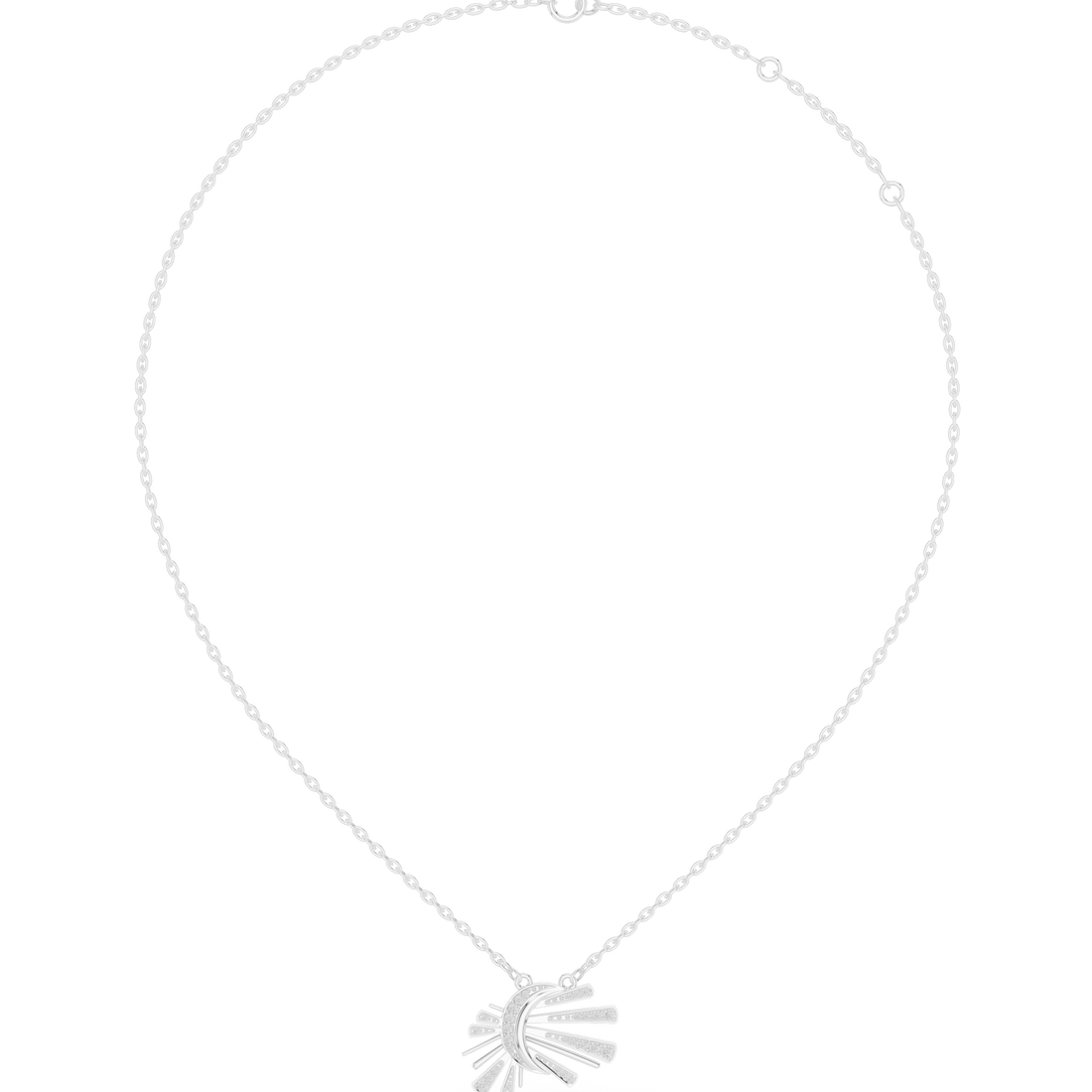 Sunburst Fan Pendant Necklace