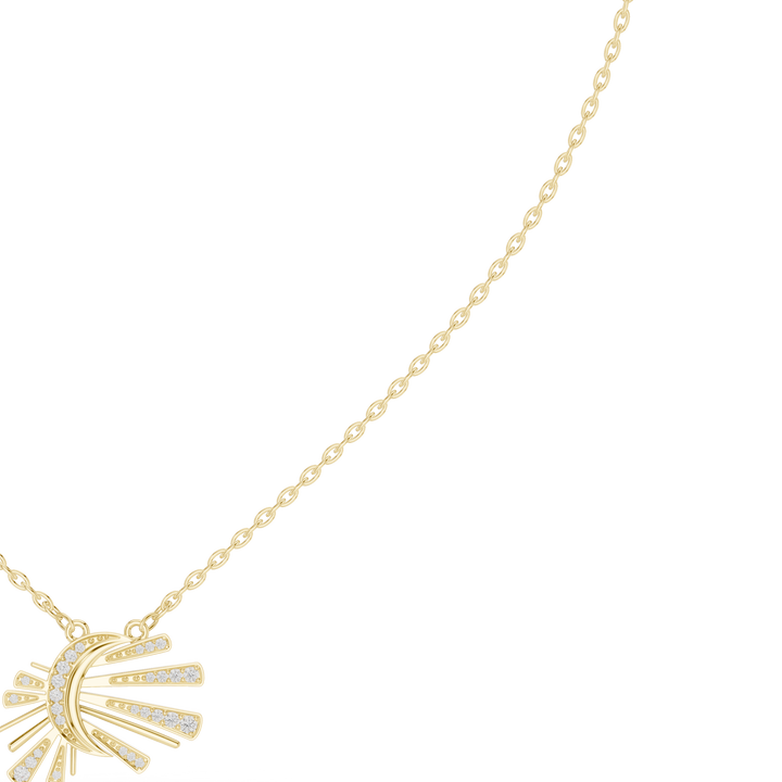 Sunburst Fan Pendant Necklace