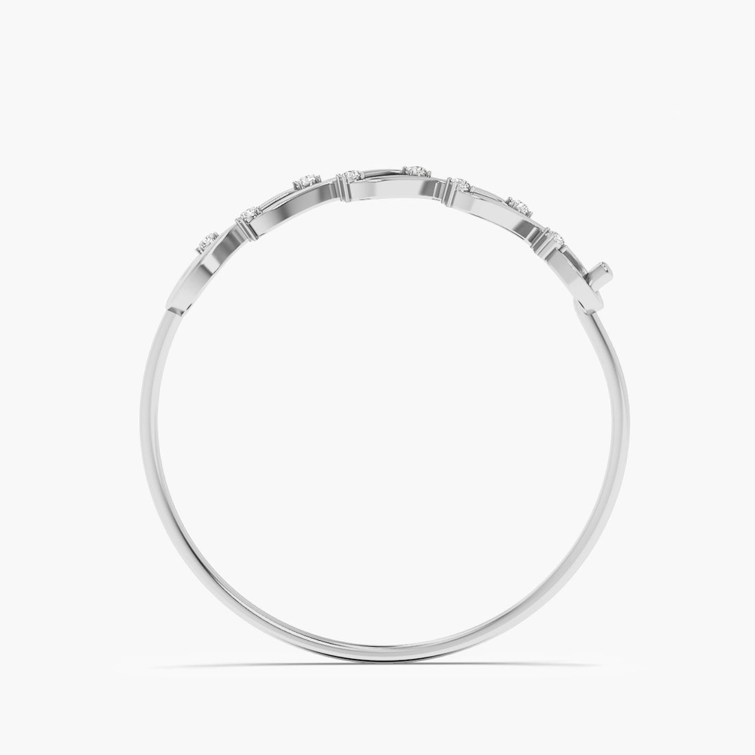 Golden Link Bangle - Front View in White Gold - Diamond Bracelet by Moena