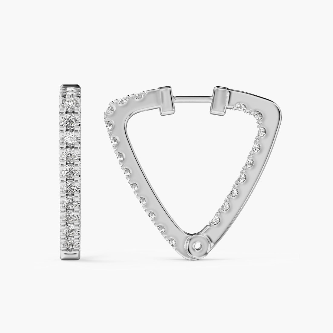 Edge Gleam - Side View in White Gold - Diamond Jewellery by Moena