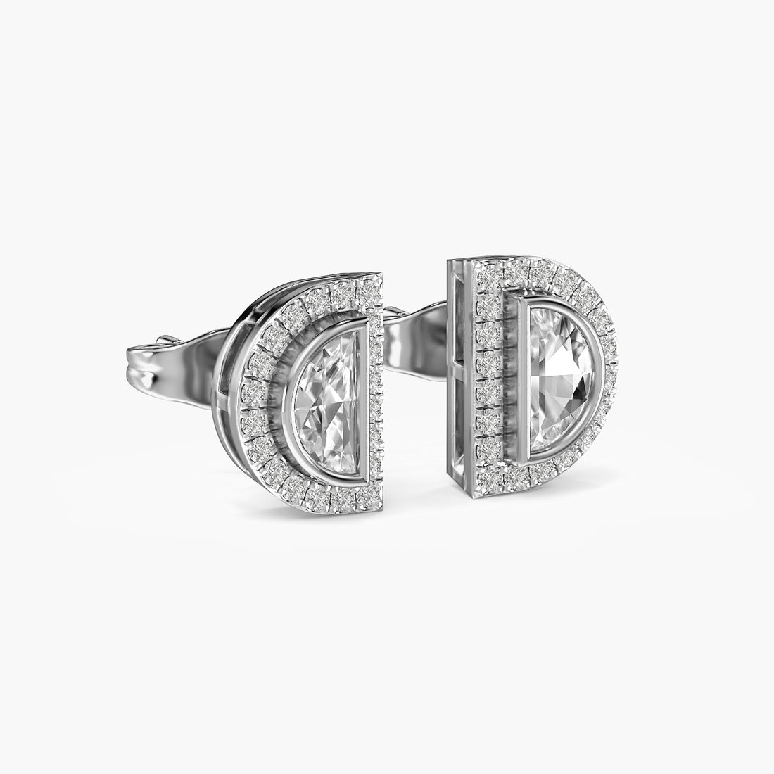 Lunara Half Moon Diamond Studs