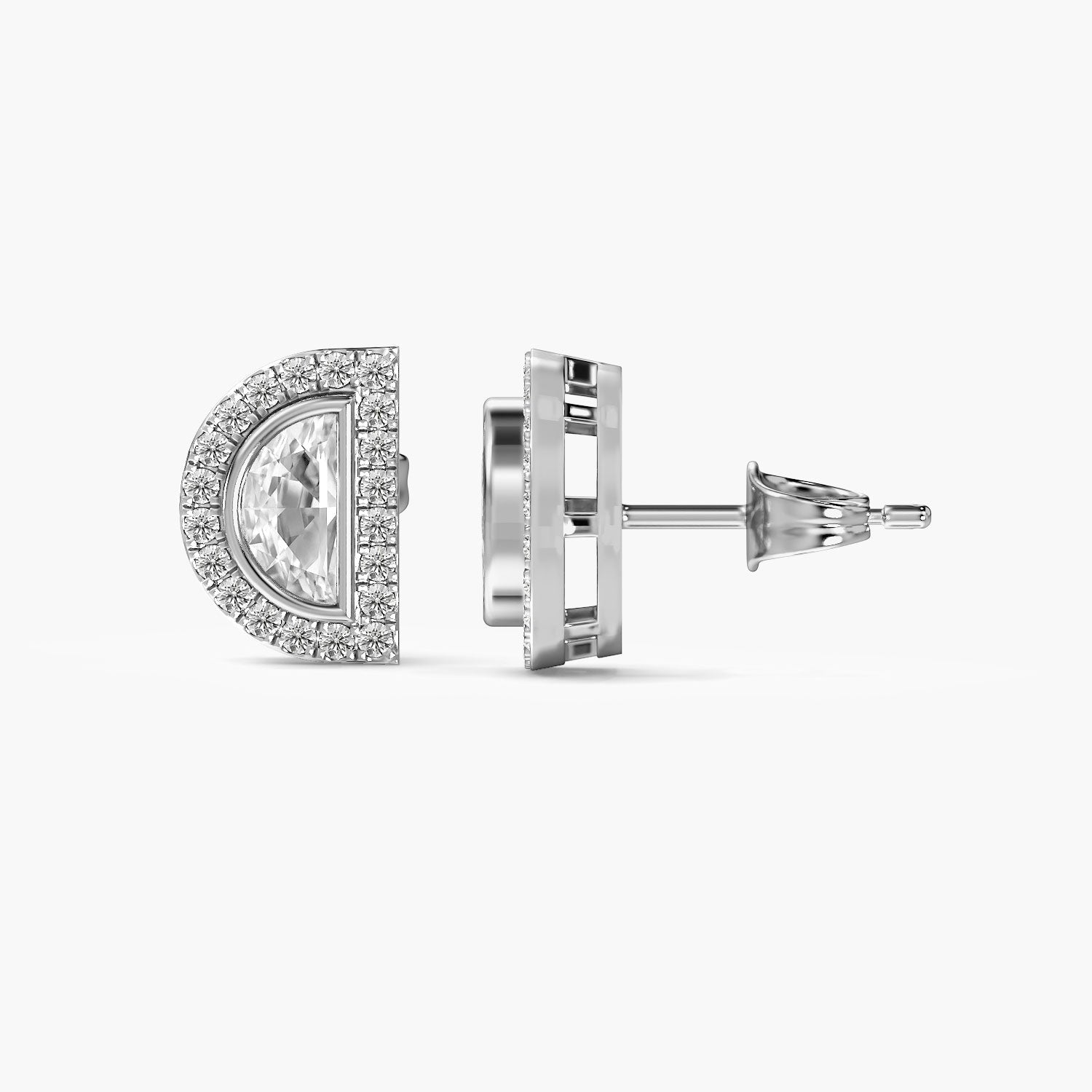 Lunara Half Moon Diamond Studs