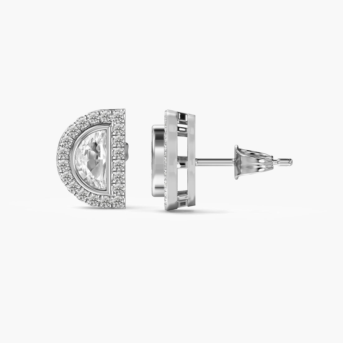 Lunara Half Moon Diamond Studs