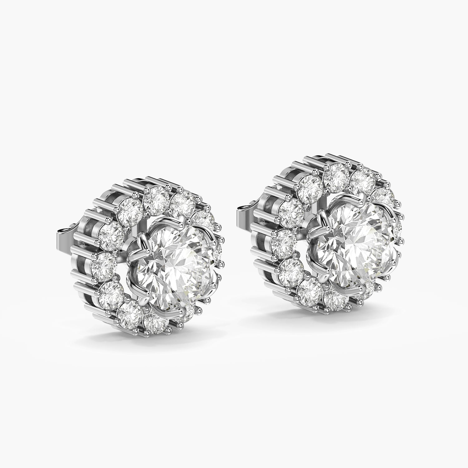 Lunara Halo Diamond Studs