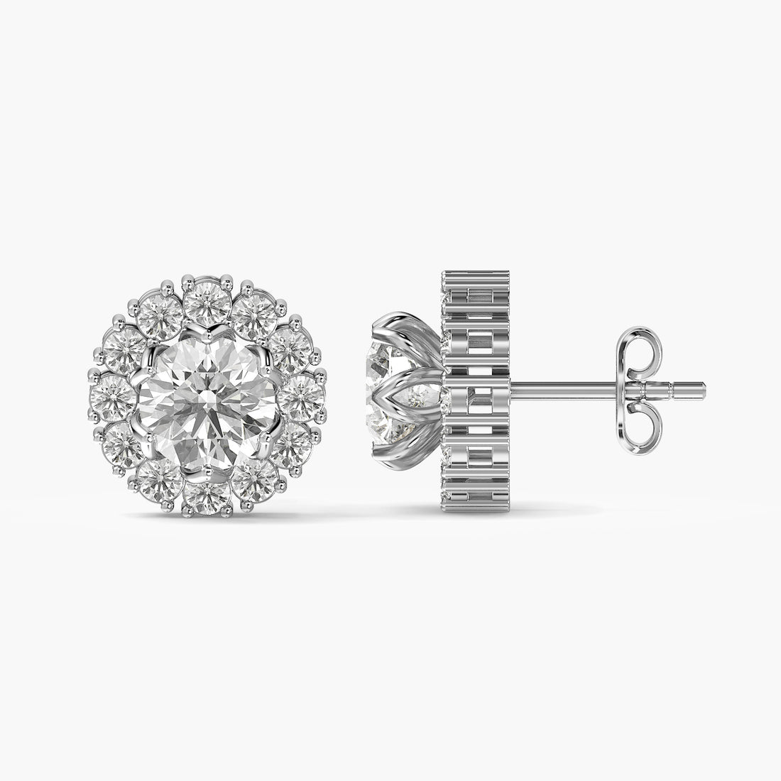 Lunara Halo Diamond Studs