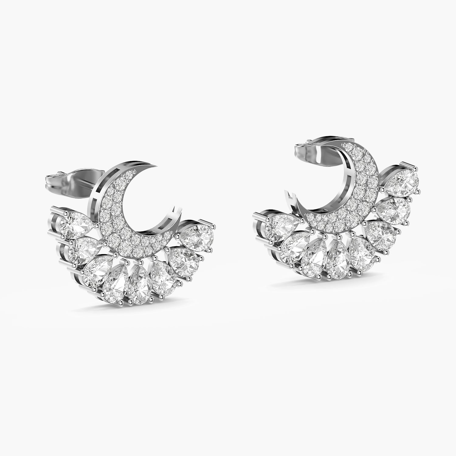 Lunara Crescent Diamond Earrings