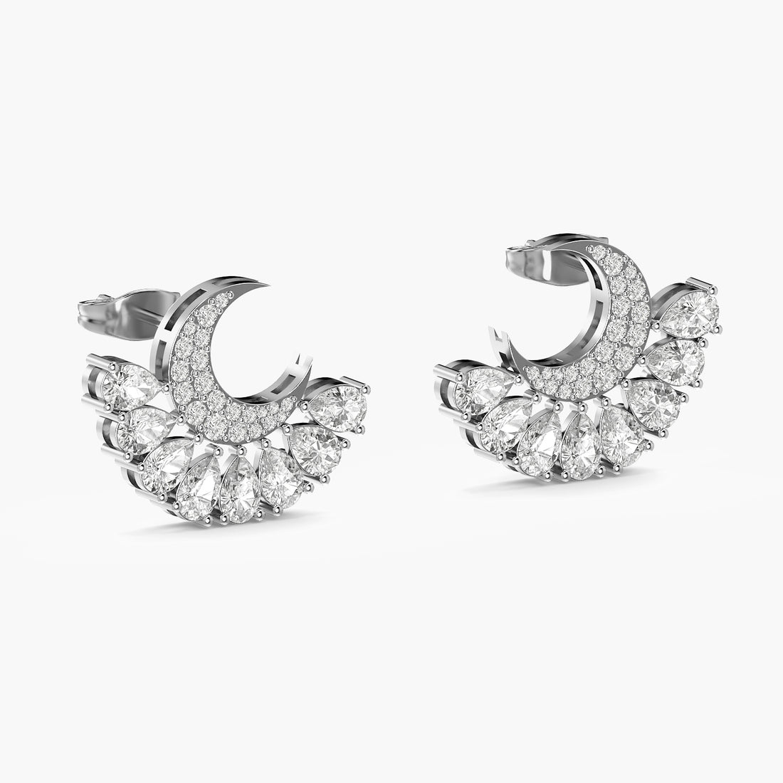 Lunara Crescent Diamond Earrings