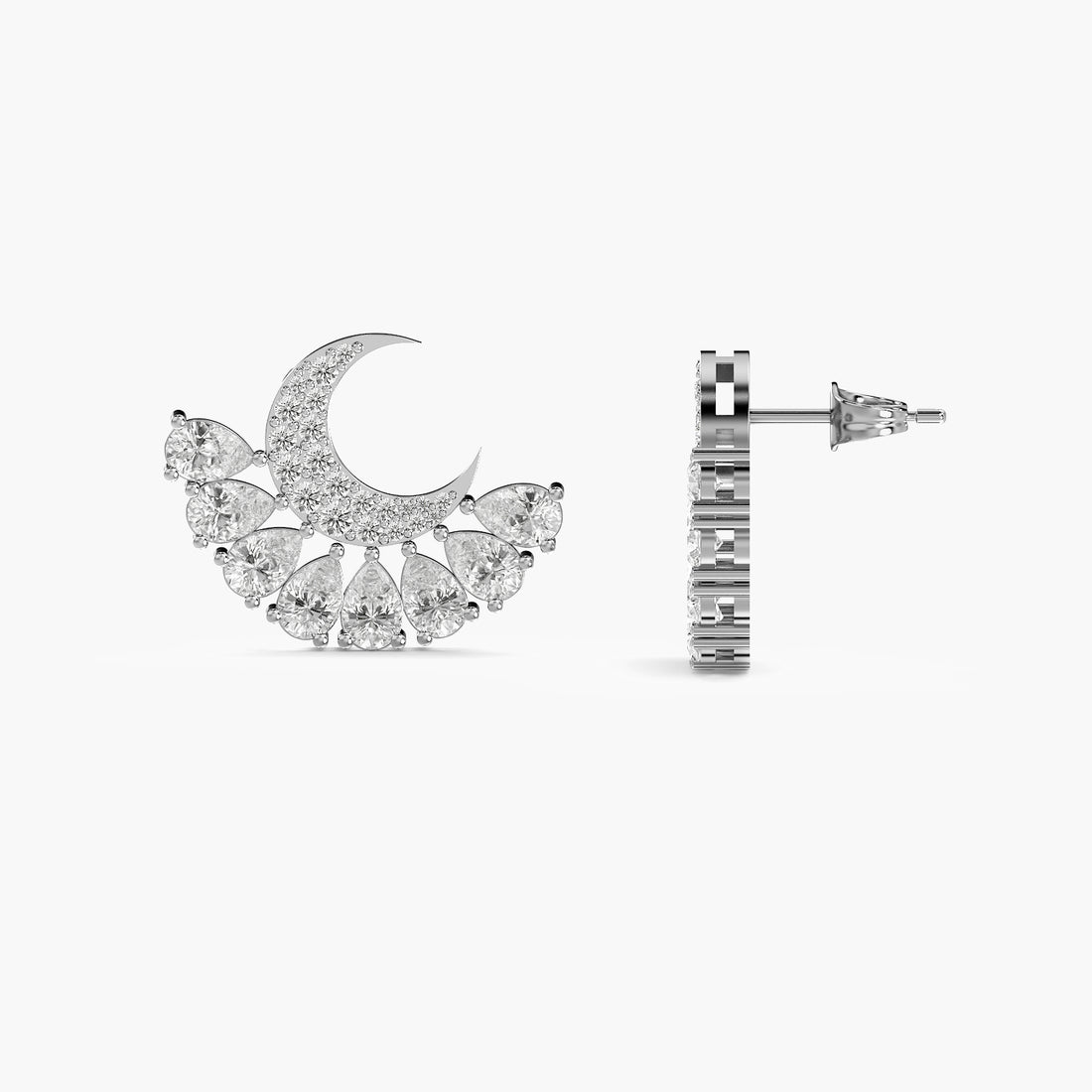 Lunara Crescent Diamond Earrings