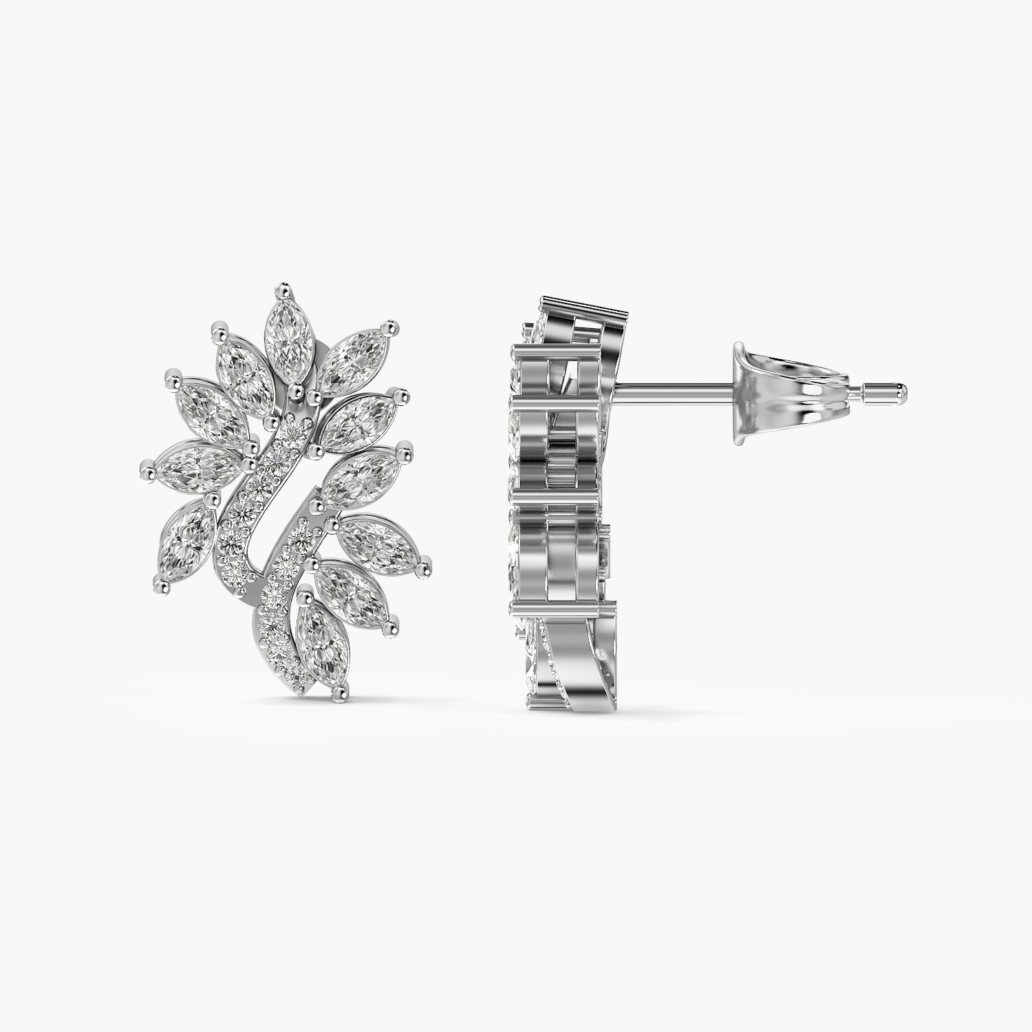 Seraphine Leaf Spiral Earrings