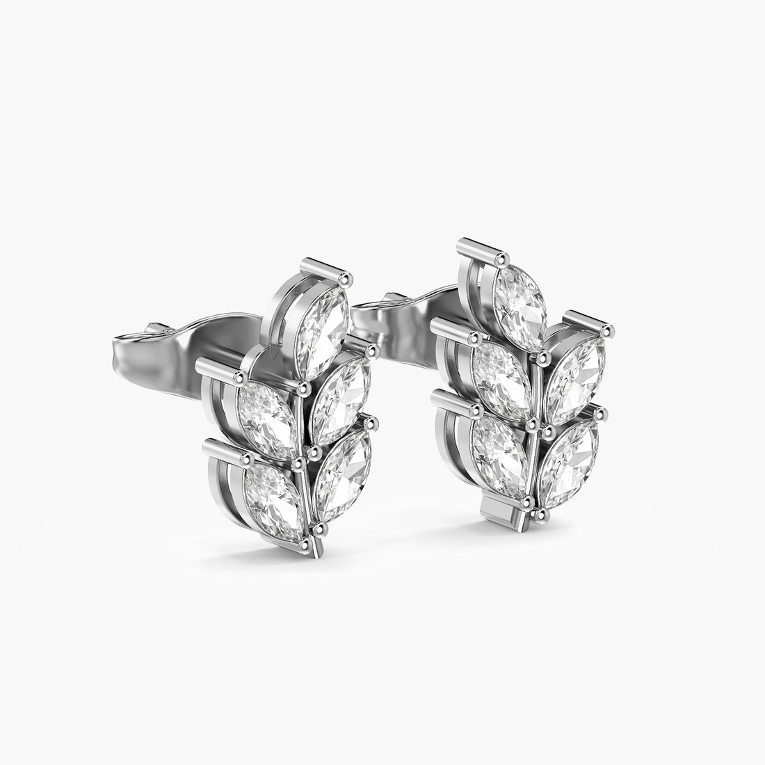 Twin Leaf Cluster Stud