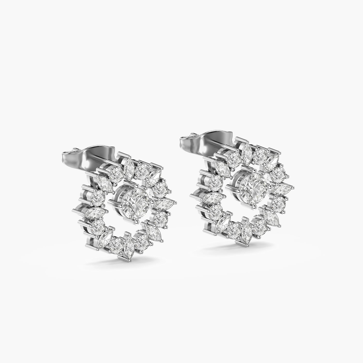 Radiant Floral Halo Stud