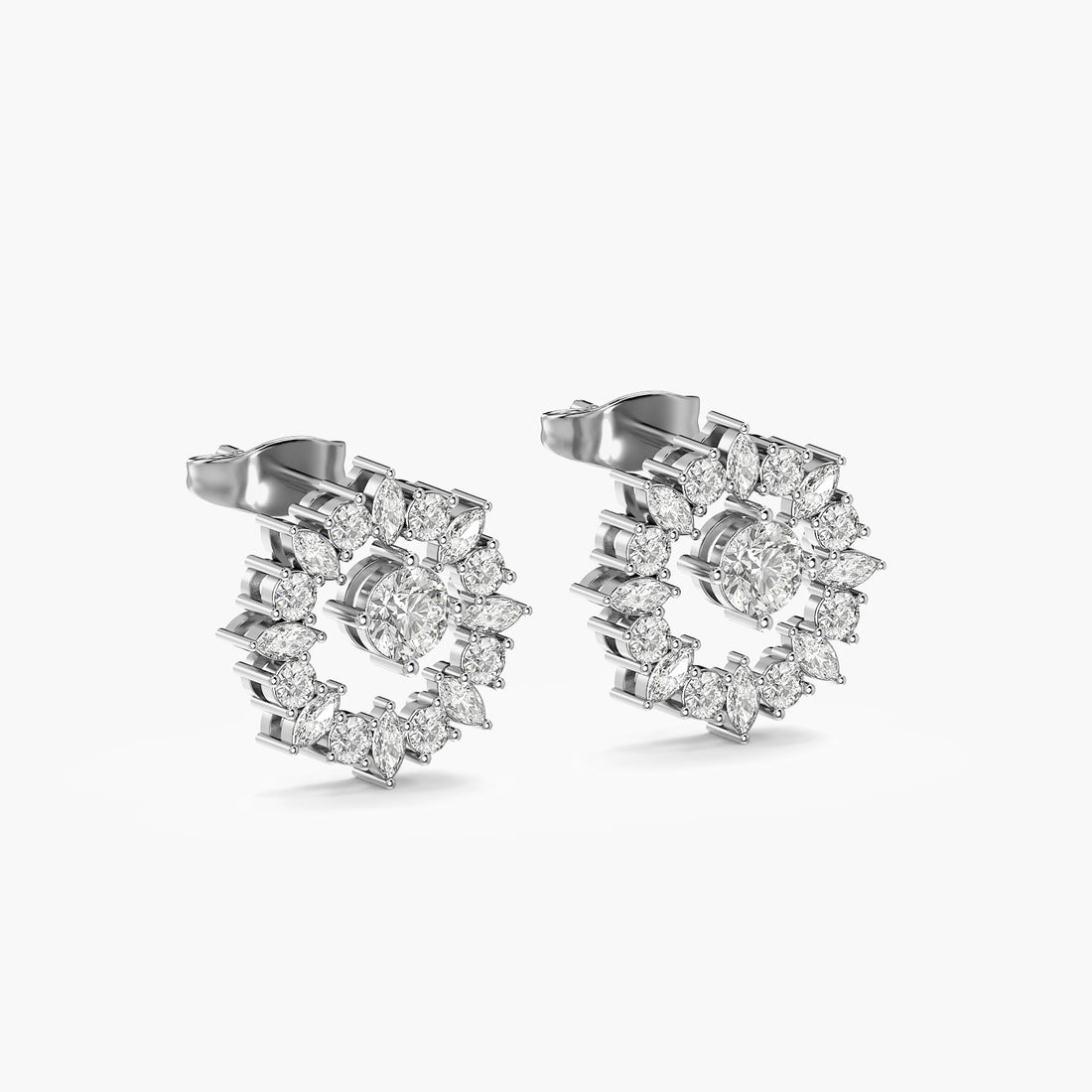 Radiant Floral Halo Stud