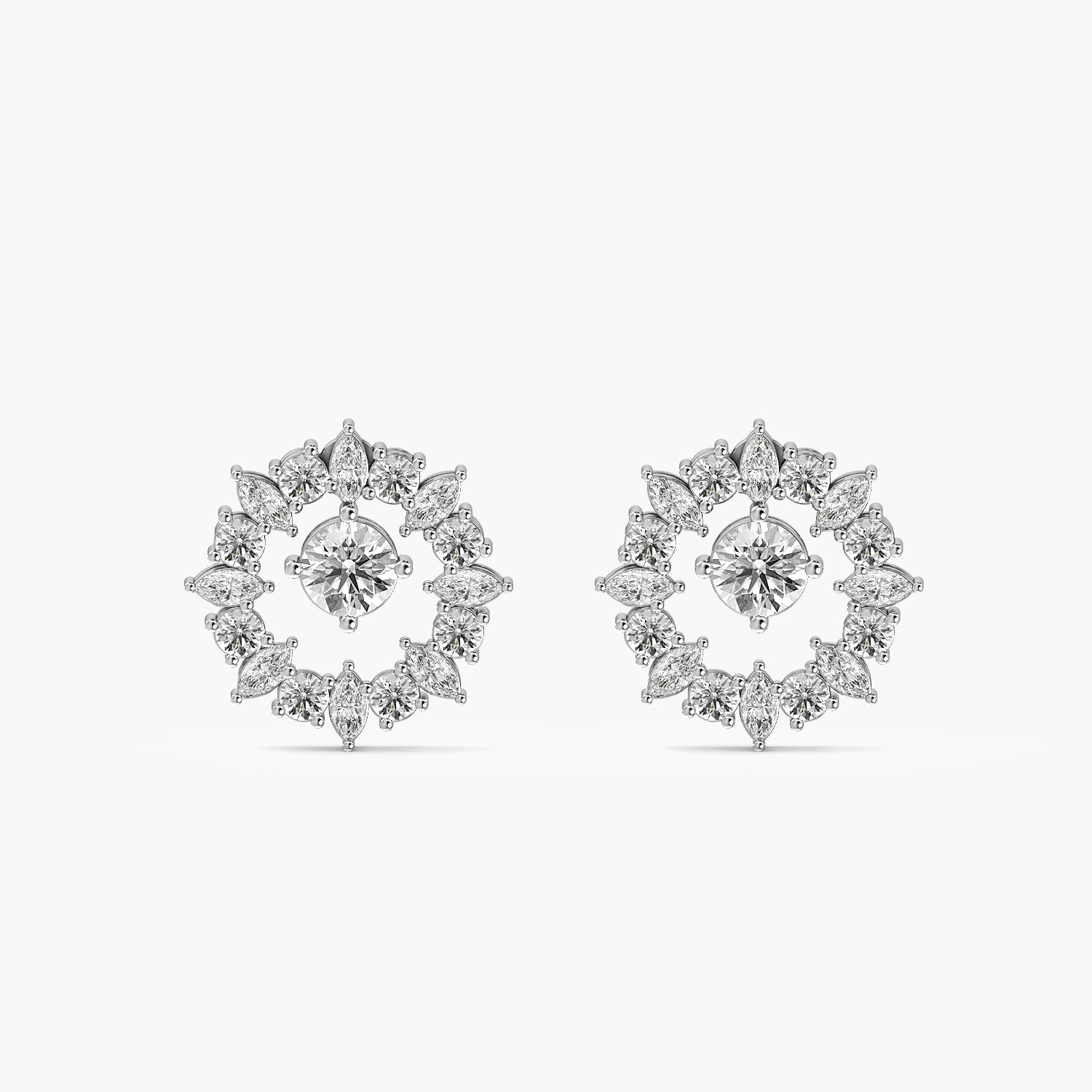 Radiant Floral Halo Stud