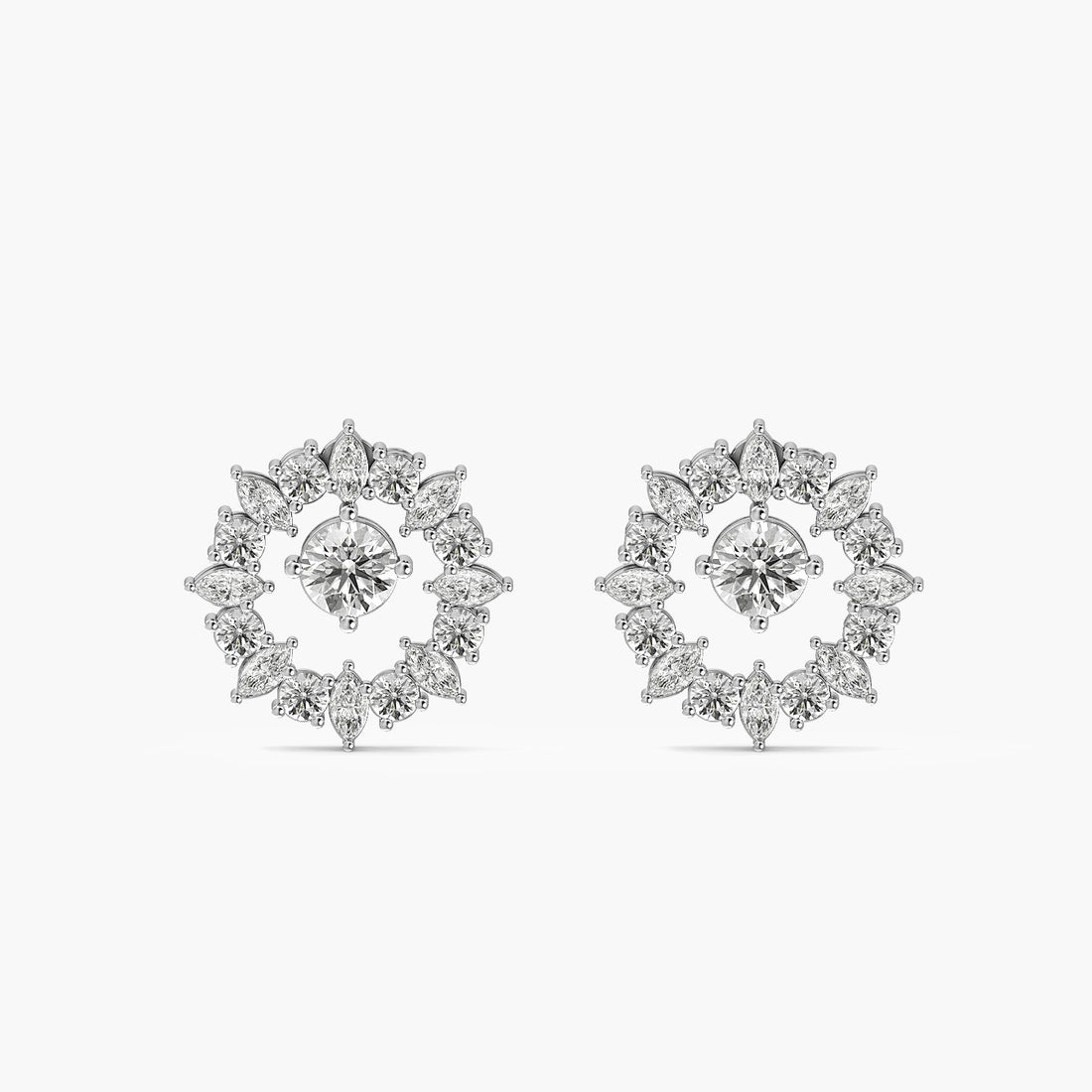 Radiant Floral Halo Stud
