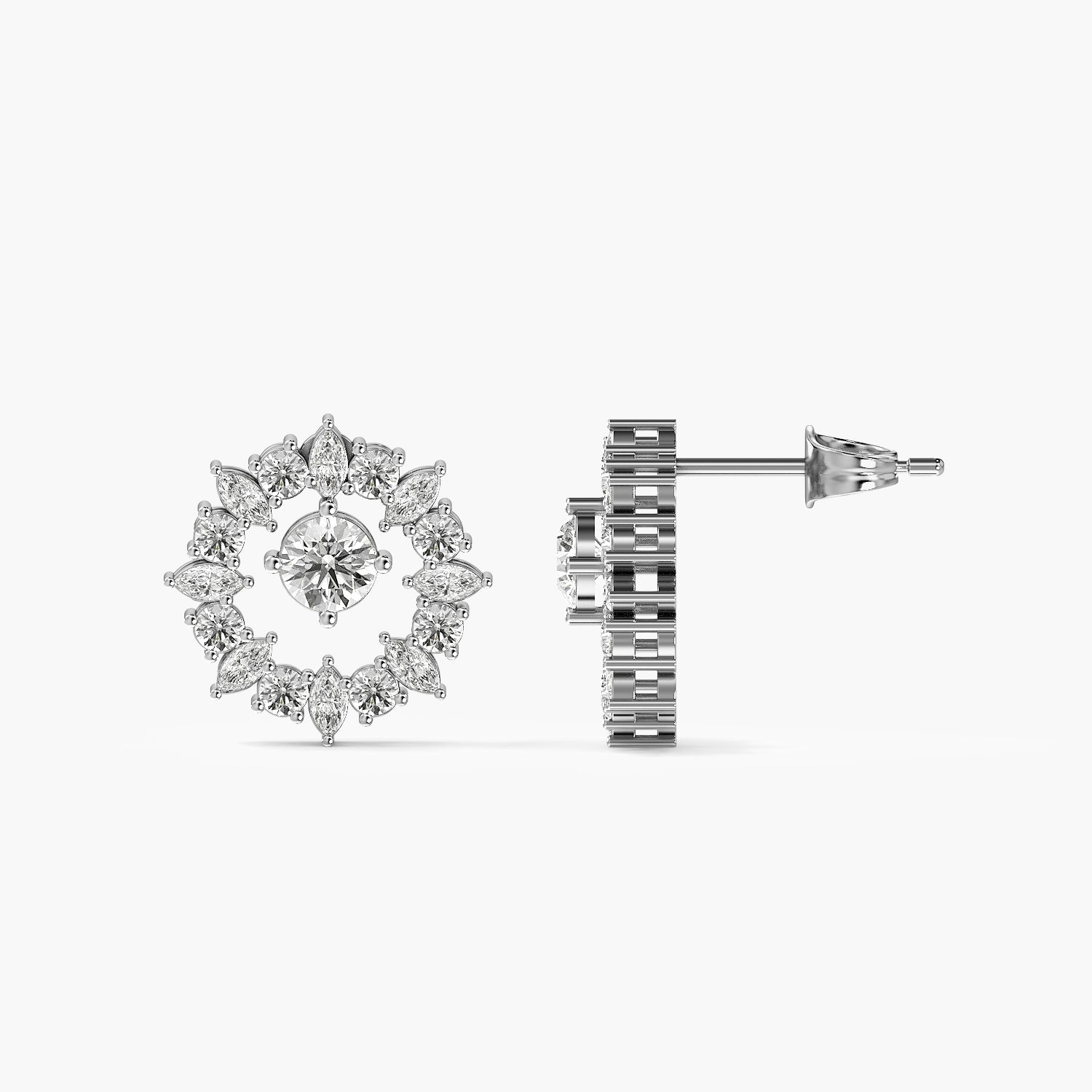 Radiant Floral Halo Stud