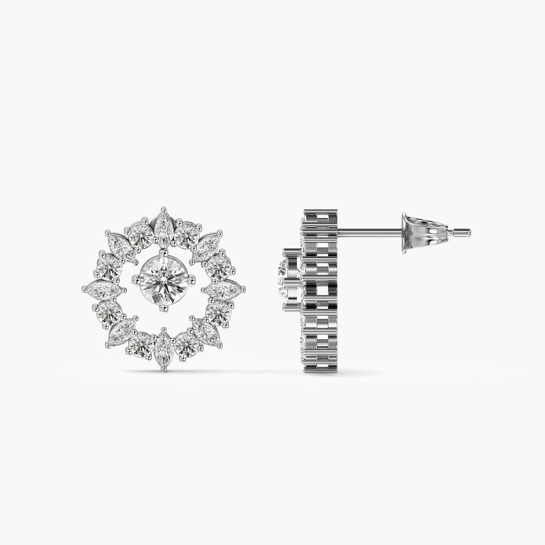 Radiant Floral Halo Stud