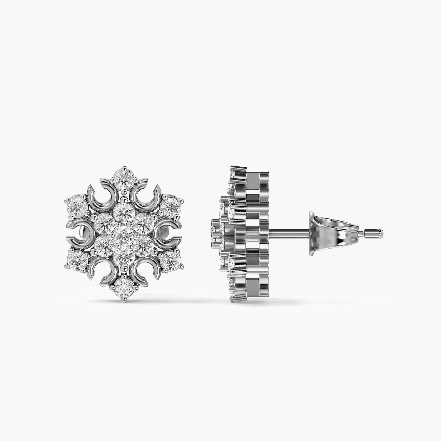 Ornate Floral Cluster Stud