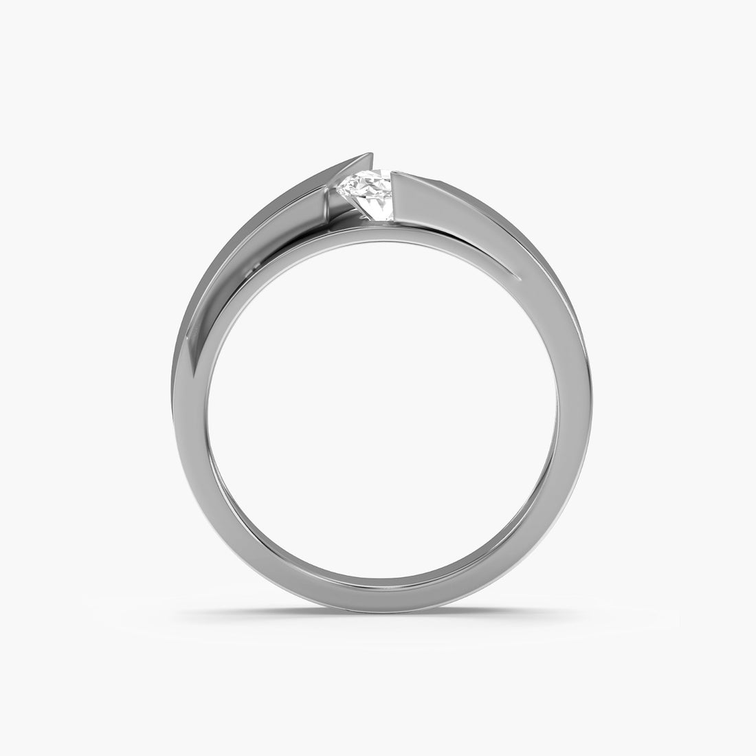 Zenith Edge Ring - Front View in White Gold - Diamond Ring by Moena