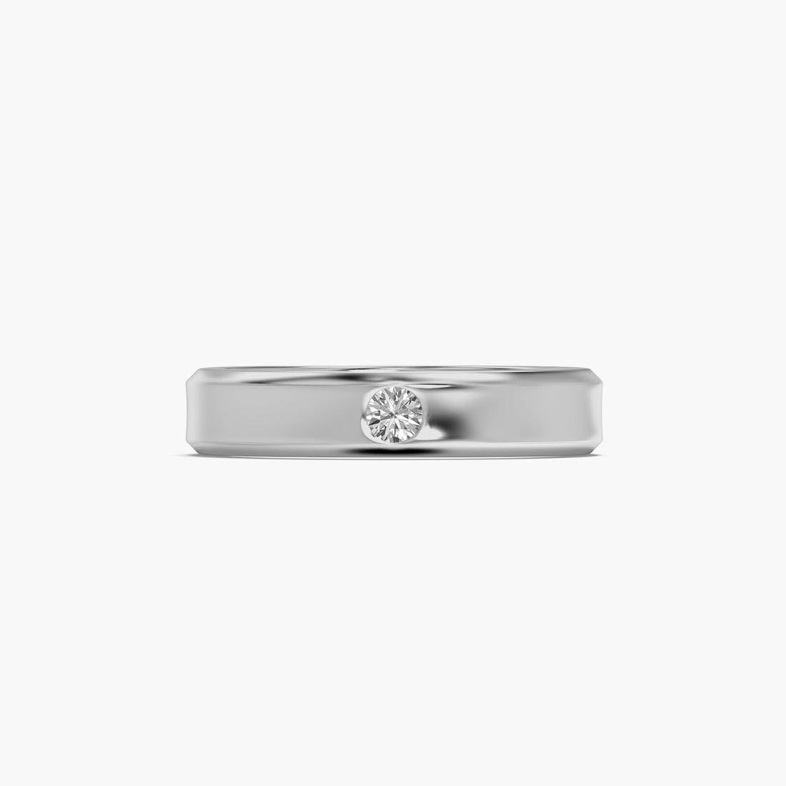 Classic Aura Band - Top View in White Gold - Diamond Ring by Moena