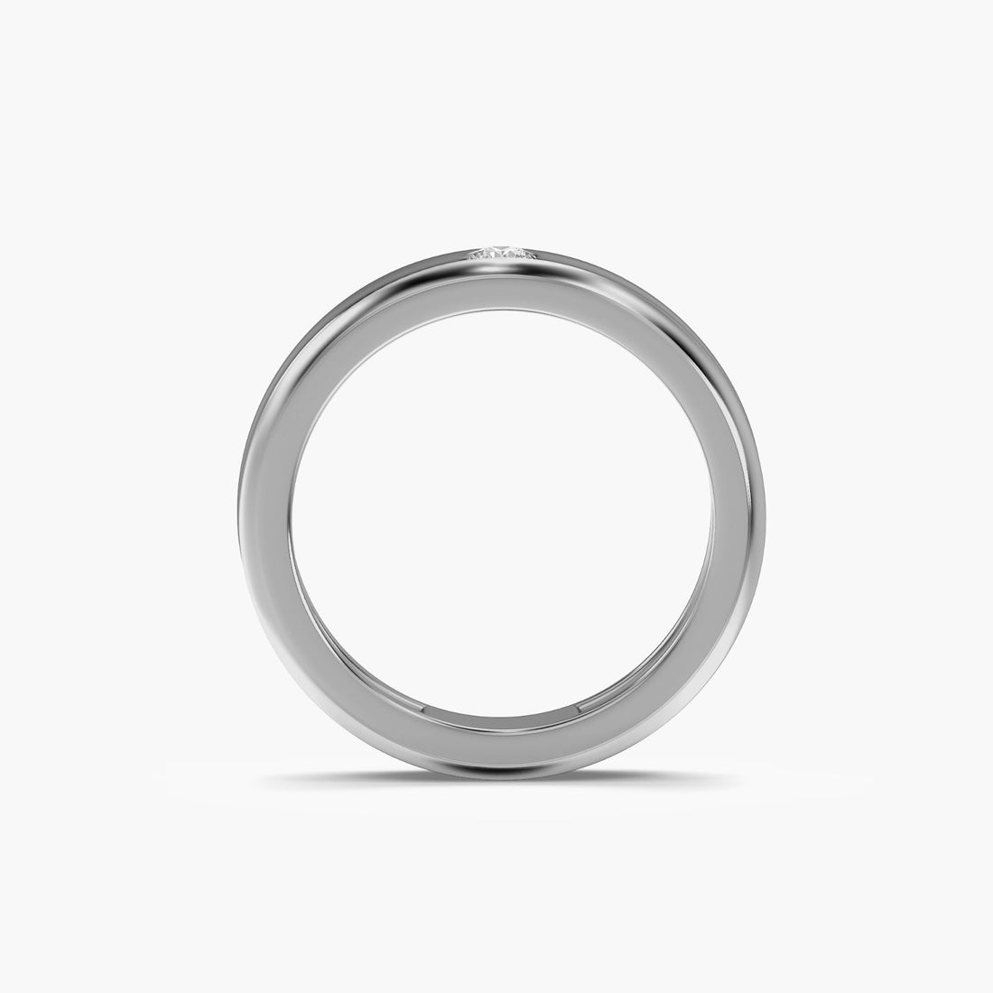 Classic Aura Band - Front View in White Gold - Diamond Ring by Moena