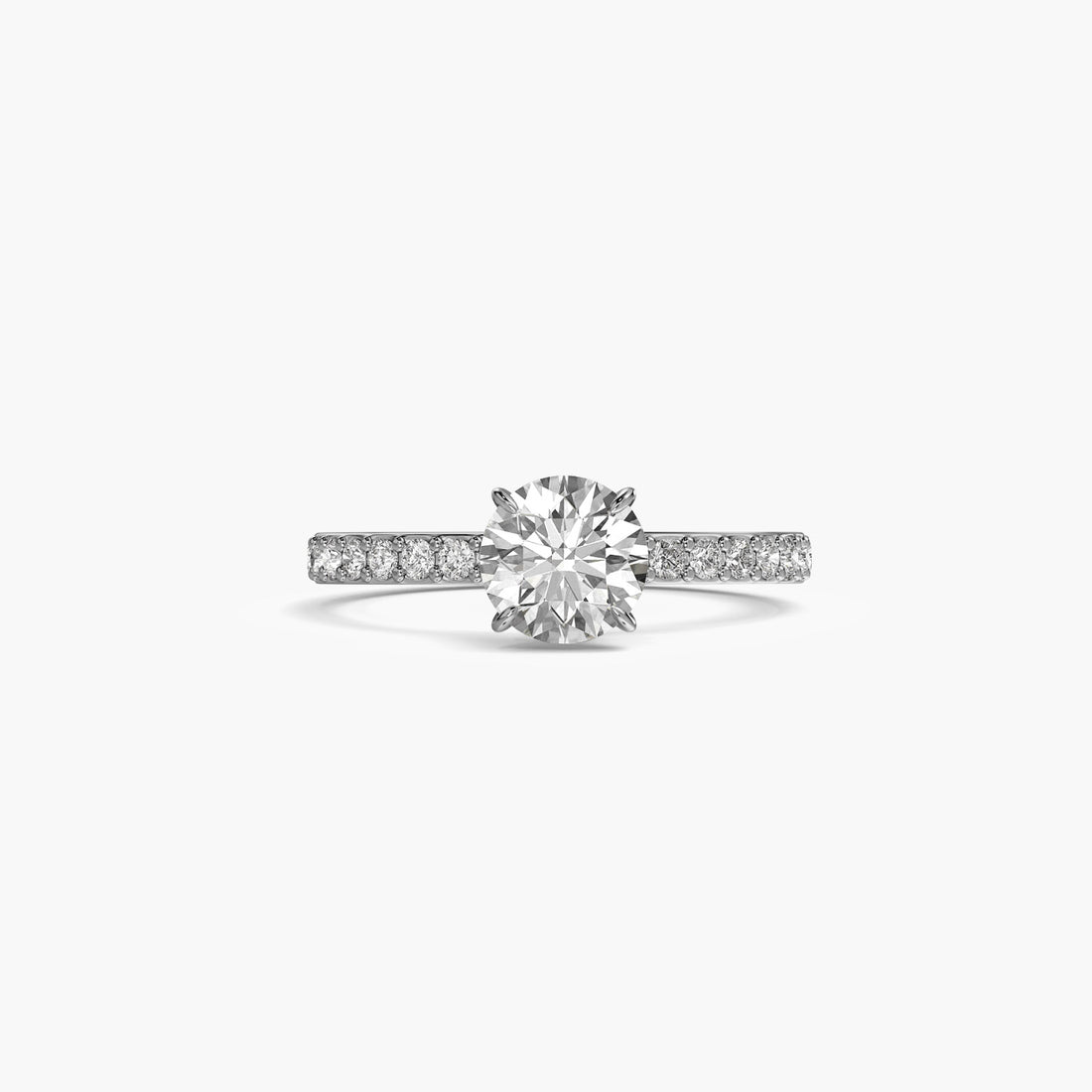 Eternal Spark Solitaire Ring - Top View in White Gold - Diamond Ring by Moena