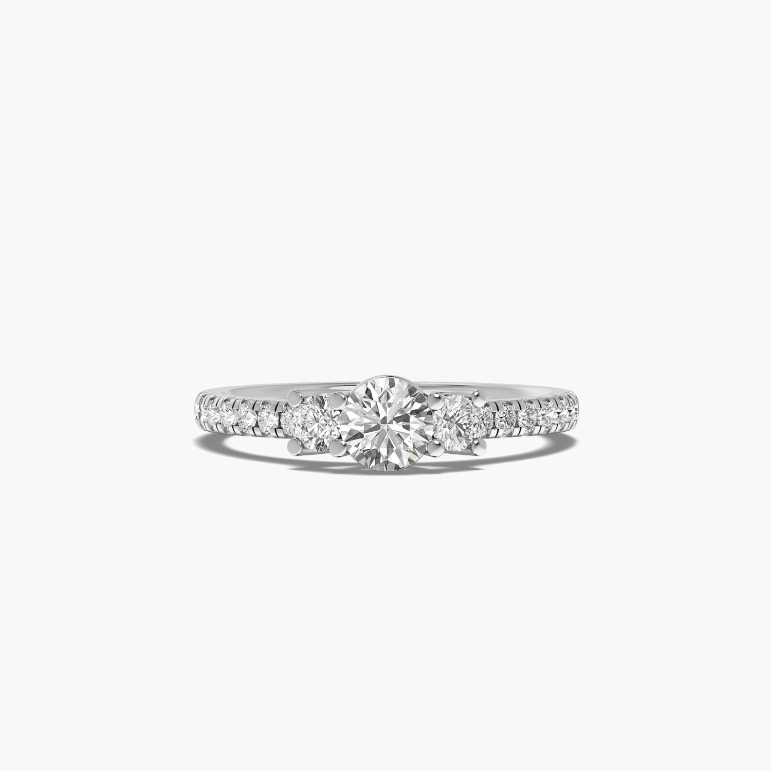 Lab-Grown Diamond Three-Stone Engagement Ring - Moena
