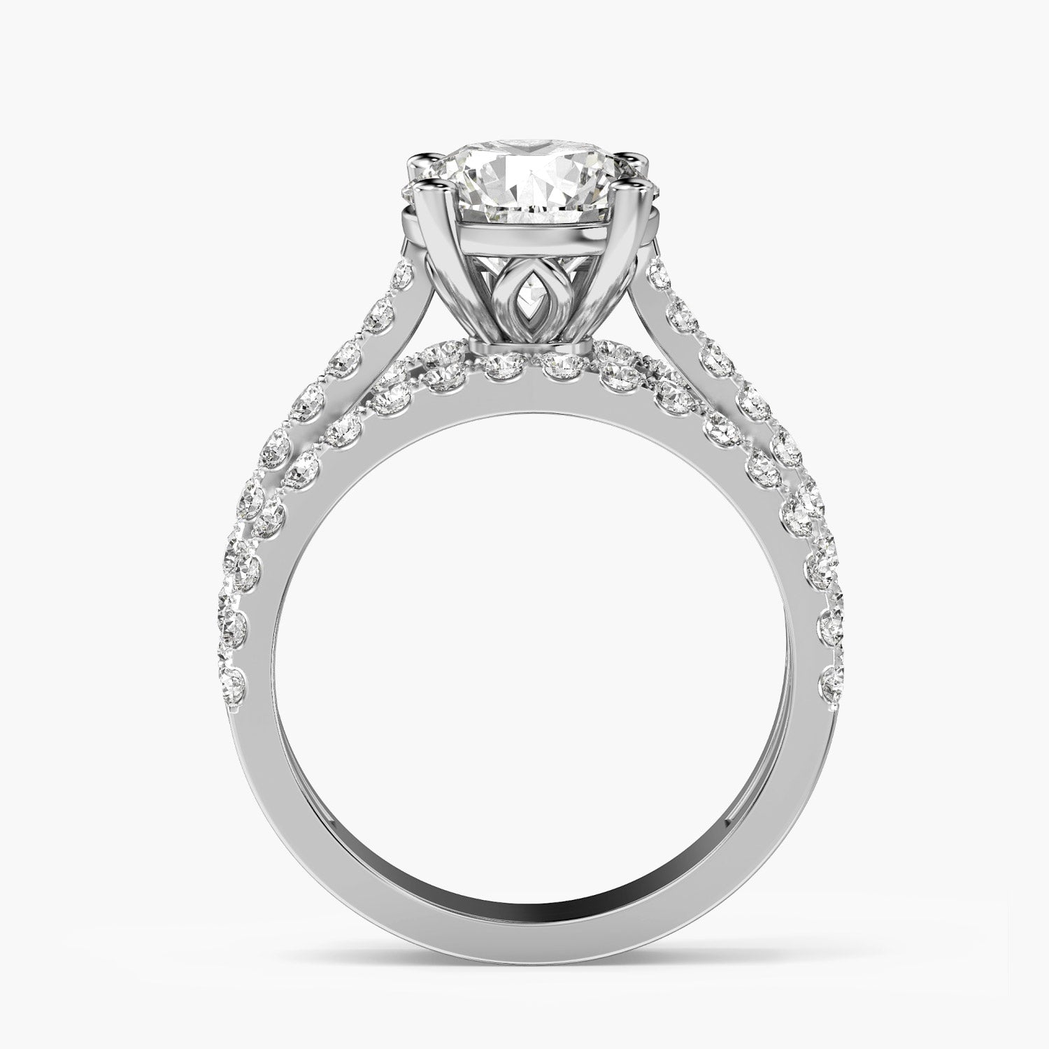 Triple Row Solitaire Engagement Ring