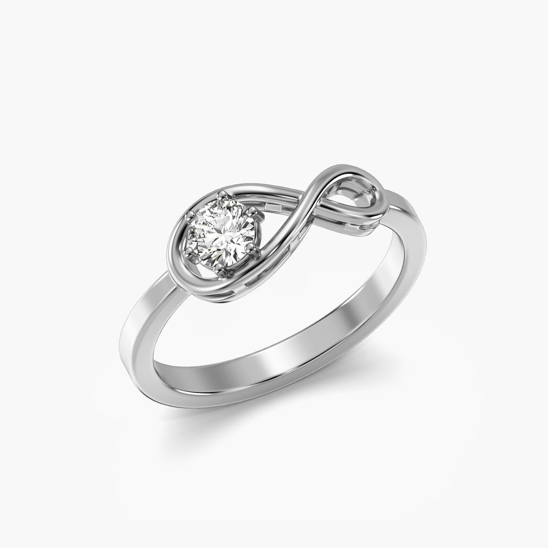 Timeless Infinity Ring - 3D View in White Gold - Diamond Ring by Moena