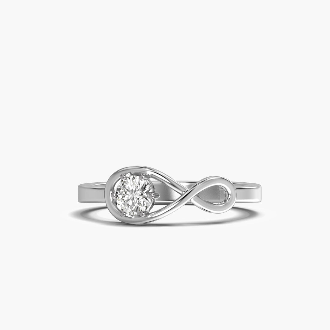 Timeless Infinity Ring - Top View in White Gold - Diamond Ring by Moena