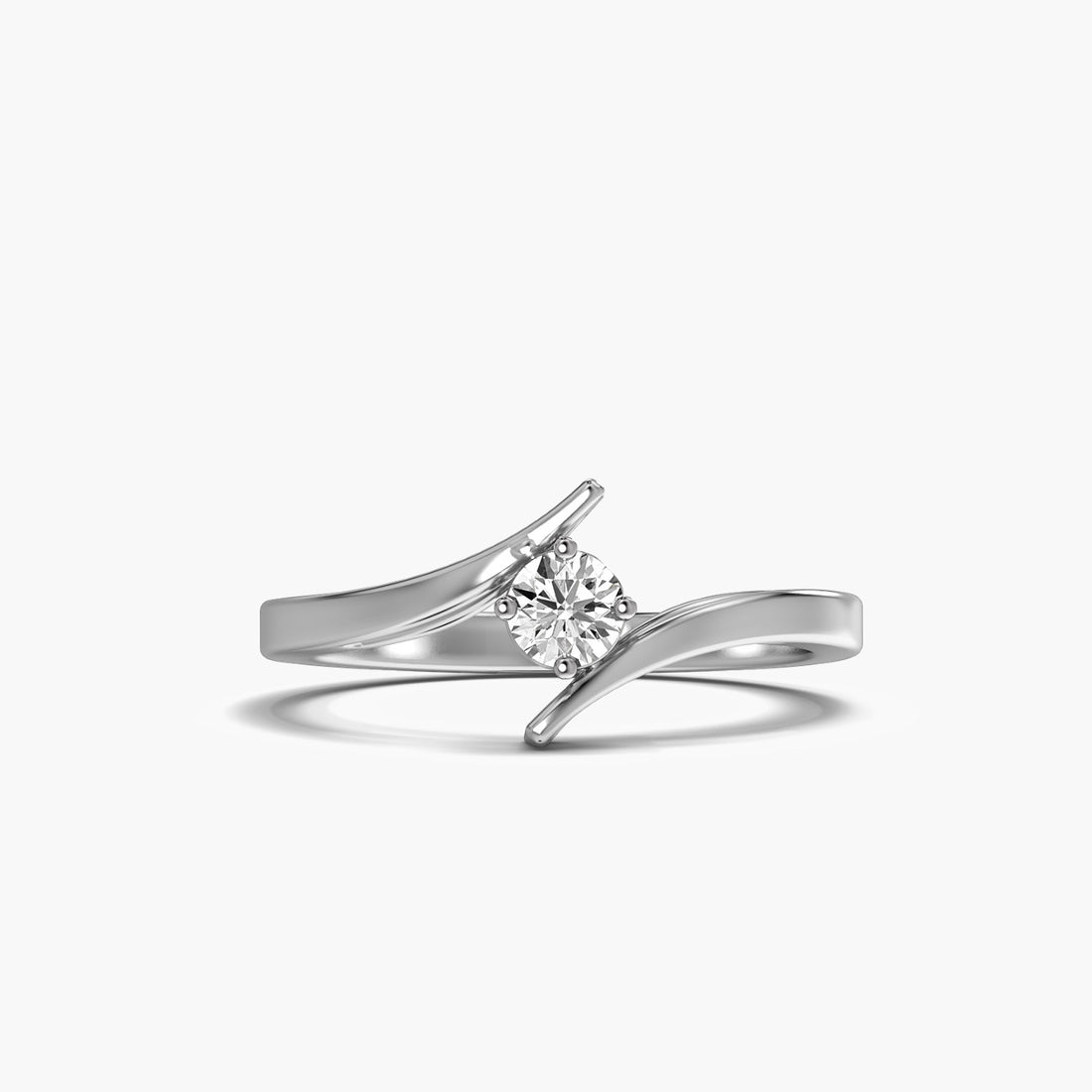 Wave of Love - Top View in White Gold - Diamond Ring by Moena
