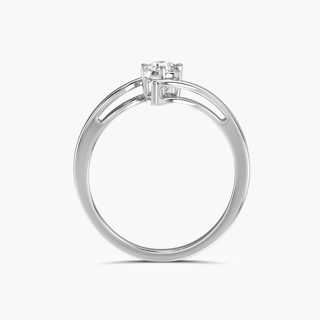 Wave of Love - Front View in White Gold - Diamond Ring by Moena