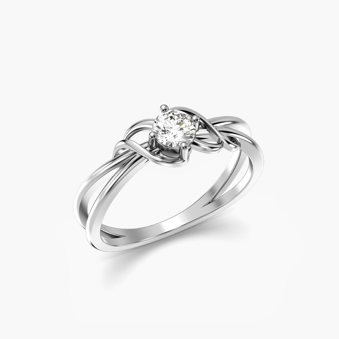 Vine Enchantment - 3D View in White Gold - Diamond Ring by Moena