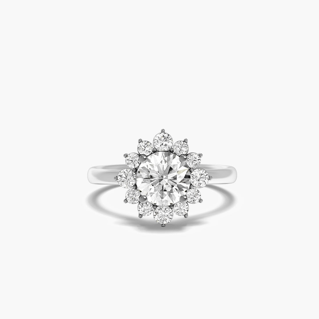 Golden Glow - Top View in White Gold - Diamond Ring by Moena