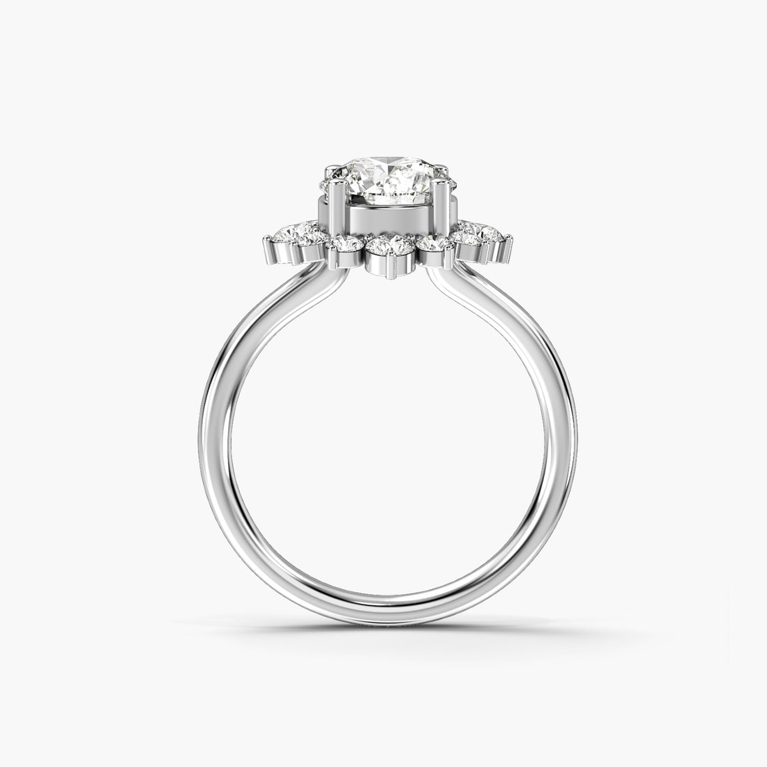 Golden Glow - Front View in White Gold - Diamond Ring by Moena