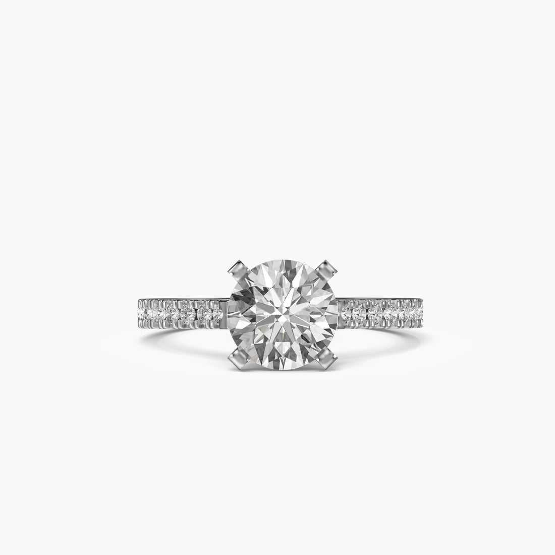 Eternal Radiance Ring - Top View in White Gold - Diamond Ring by Moena