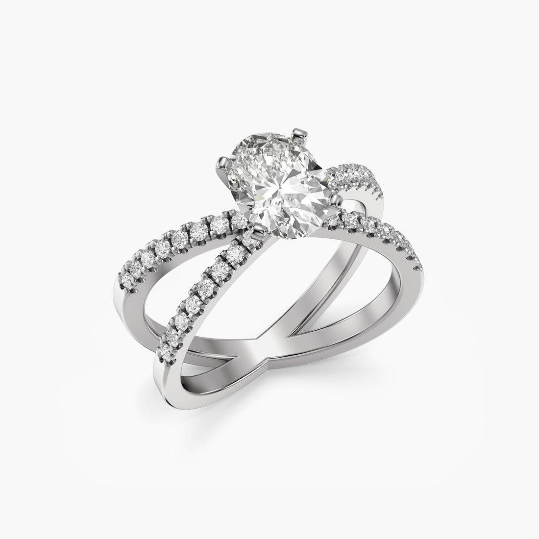 Infinity Grace Ring - 3D View in White Gold - Diamond Ring by Moena