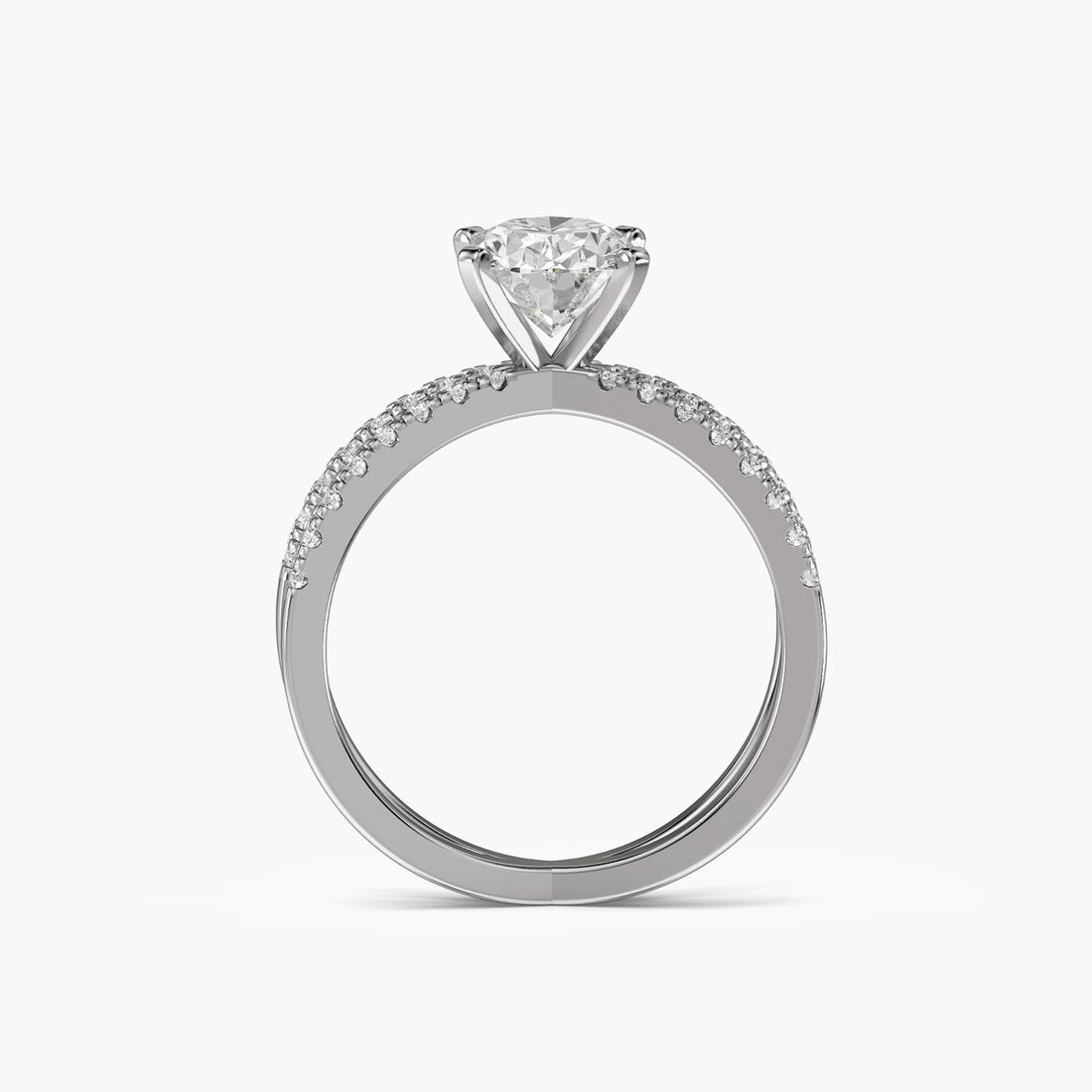 Infinity Grace Ring - Front View in White Gold - Diamond Ring by Moena